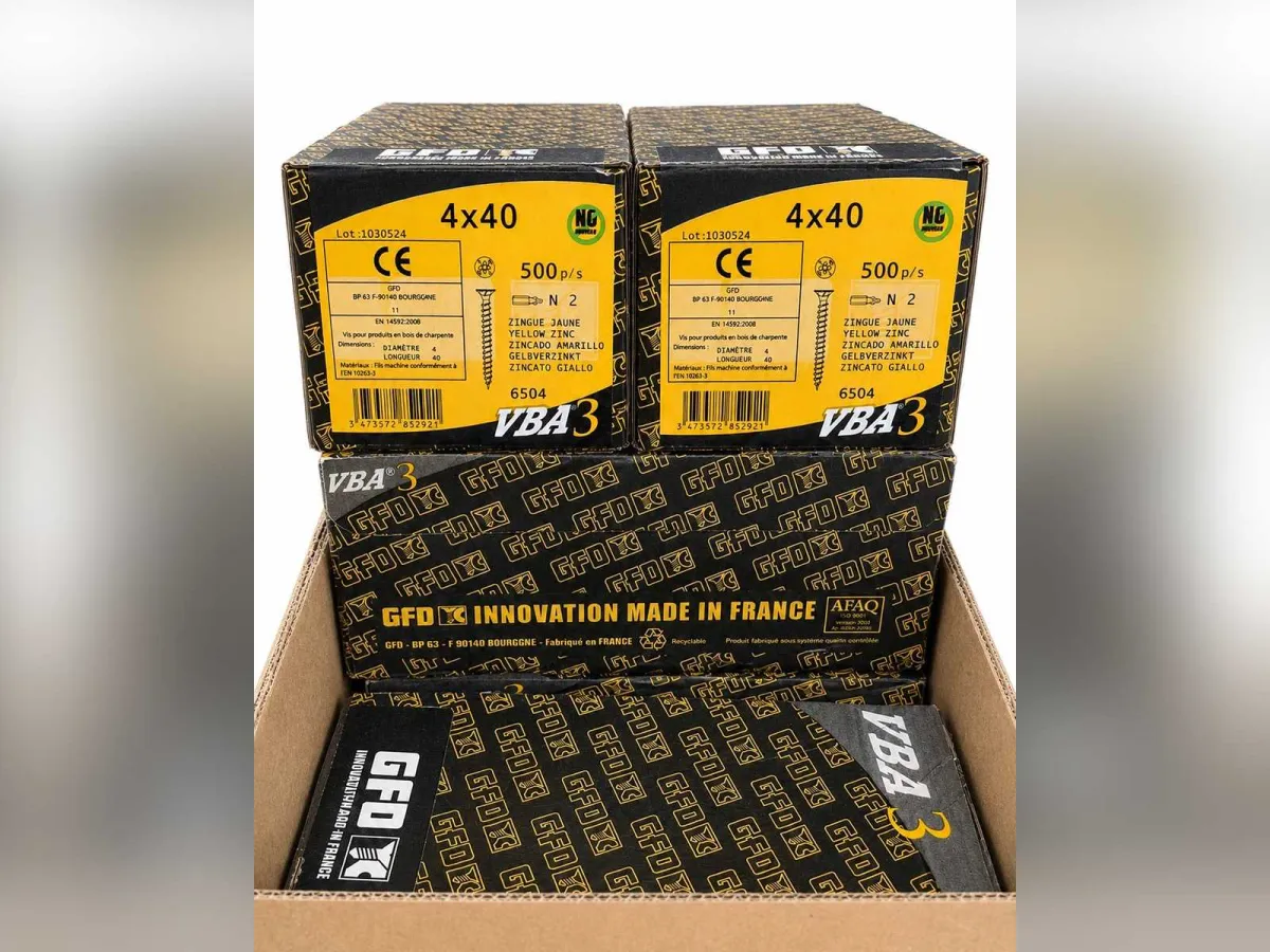 Juego de 5 cajas de 500 tornillos – 4 × 40 mm – 2.500 tornillos