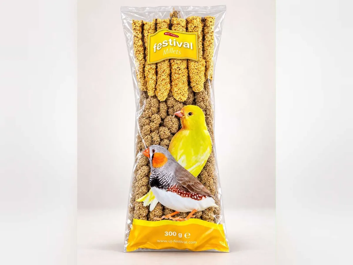 Set mit 16 Päckchen Hirsecluster für Vögel – 300 g – Haltbarkeit vor 06/2026