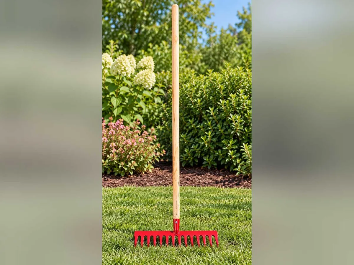 Set aus 7 14-Zähne-Rechen mit Holzgriff – neu