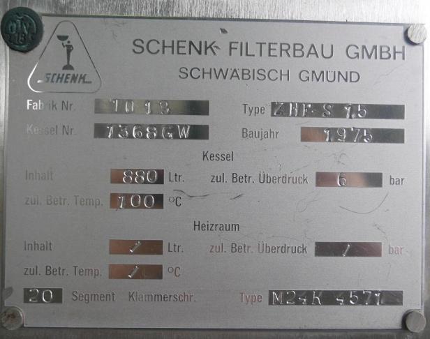 Máquina: SCHENK ZHF-S15