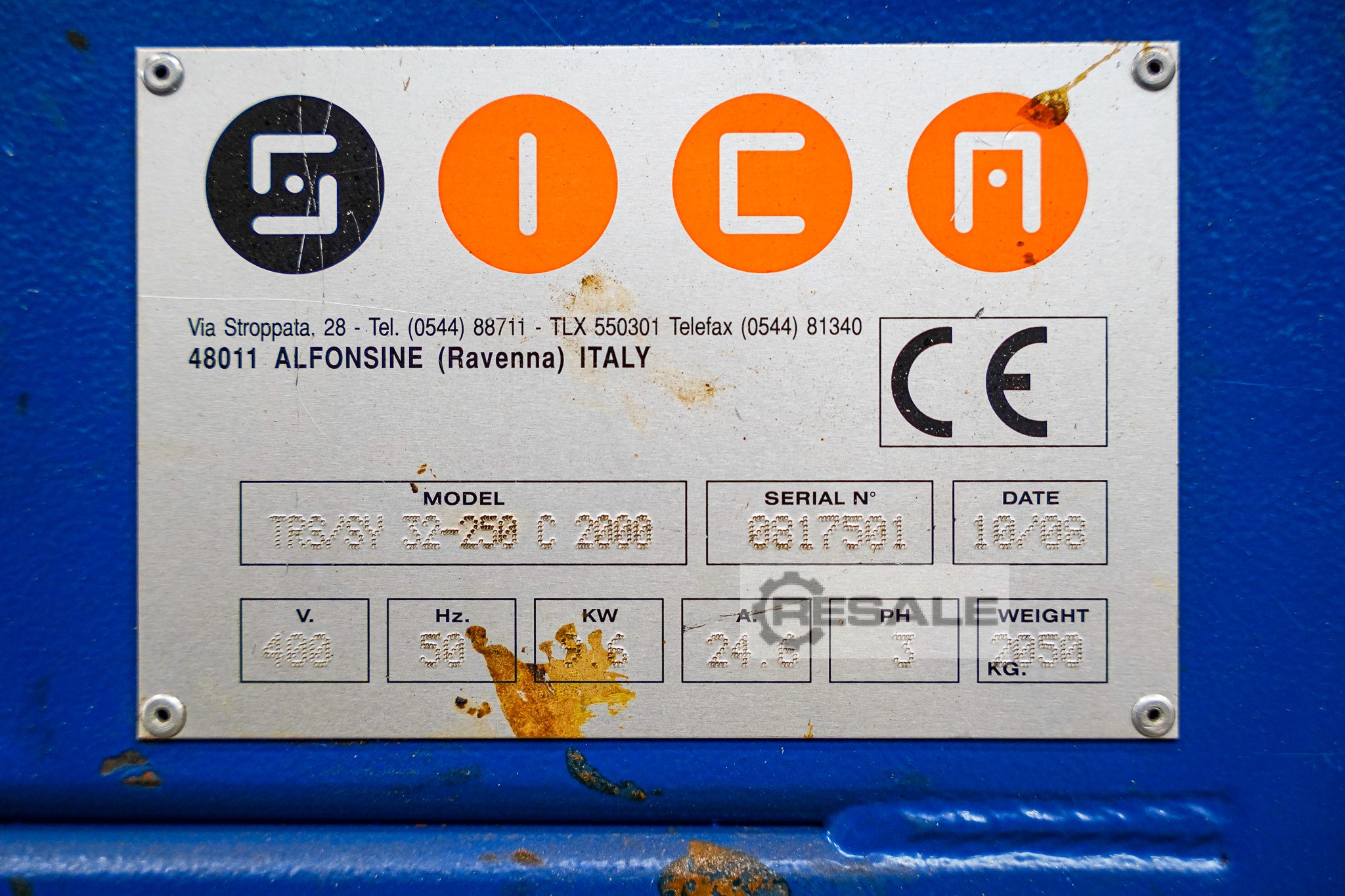 기계: SICA S.P.A TRS/SY 32-250 C 2000