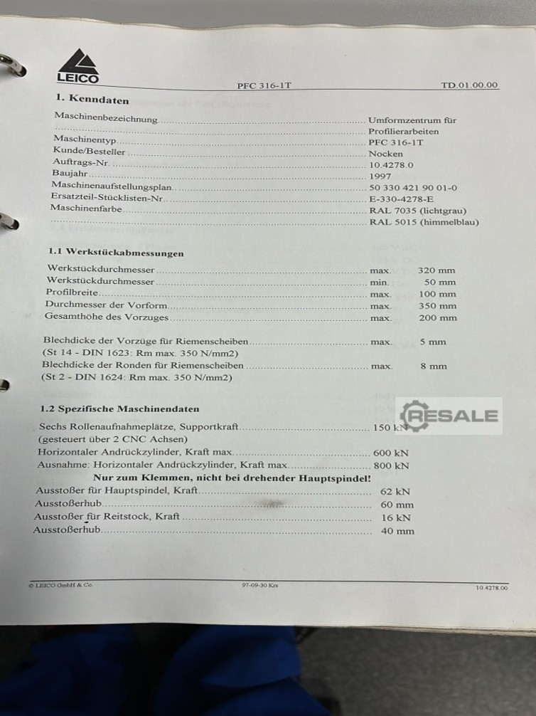 Leihfeld Leico Pfc 316-It LEICO PFC 316-IT Drückmaschinen – RESALE