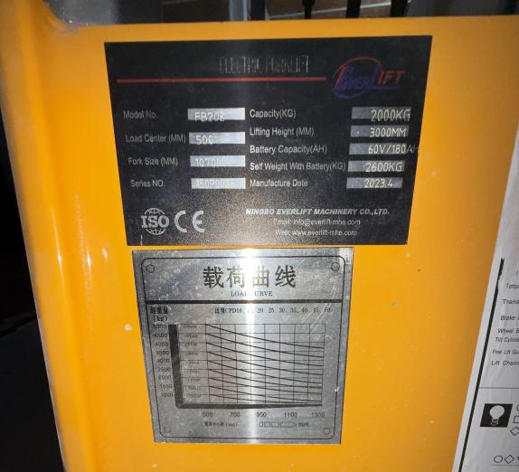 Everlift Machinery LTD FB20E Wózki widłowe – RESALE