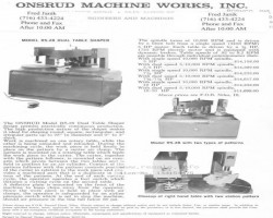 Maschine: ONSRUD COPY SHAPER Onsrud RS-28 copy shaper- twin Kopieroberfräsen