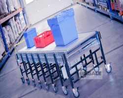 Maschine: REGALUX EPR760-4000 Scherenrollenbahn Länge 4000mm Rollenbreite 760mm