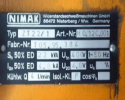 Maschine: NIMAK ZT 22/1 Punktschweißzange