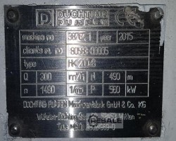 Maschine: DüCHTING HK200x6 300 m³/h  H490m P560KW Kreiselpumpen