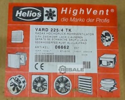Maschine: HELIOS VARD 225/4 TK Hochdruck - Rohrventilator