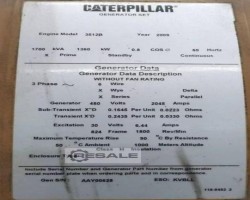 Maschine: CATERPILLAR 3512B Dieselgeneratoren