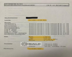 Maschine: PAC CB 10-0.5-DS 8,68 Compakt Flaschenreinigungsmaschinen