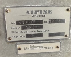 Maschine: D+E Alpine A 400 CW