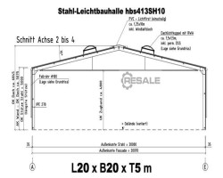 Maschine: THAL STAHLHALLEN 20x20x5m Stahlhalle Leichtbauhalle