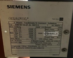 Maschine: SIEMENS 25000KVA 10KV auf 20KV Transformator 25 MVA 10,5/20KV Kuppeltrafo