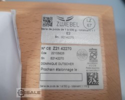 Maschine: ZWIEBEL poids E2 Schachtel mit 12 Gewichten von 1 g bis 500 g