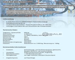 Maschine: KUKA KR600 R2830 (50 Betriebsstd.) Industrieroboter