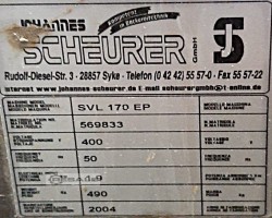 Maschine: JOHANNES SCHEURER SVL 170 EP Teigteilmaschinen