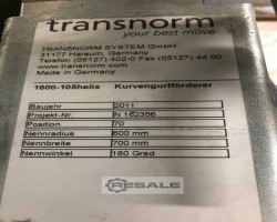 Maschine: TRANSNORM 1600-105 Helix Kurvengurtförderer 180 Grad, Helix