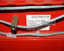 Maschine: SCHWINGHANDL  Scherenbubtisch mit angetriebene Rollenbahn