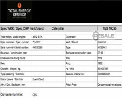 Maschine: CATERPILLAR CAT 3512-SITA Gasgeneratoren