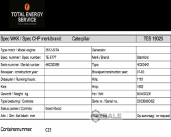 Maschine: CATERPILLAR CAT 3512-SITA Gasgeneratoren