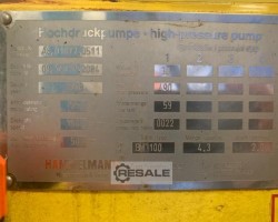 Maschine: HAMMELMANN HDP 77 490bar 59lmin. Hochdruckreiniger