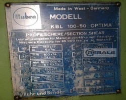 Maschine: MUBEA KBL100-50 Kombinierte Stanz-, Nibbel-, Umform- und Strahlschneid-Maschinen