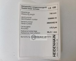 Maschine: HEIDENHAIN LS106, ML740mm, Inkrementales Längenmessgerät + Zertifikat,