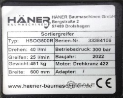 Maschine: HAENER HäNER HSOG500  for  7,5-13to Sortiergreifer Greifer