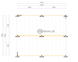 Maschine:  ca. 10 x 10 m, UK:2,5m Lagerbühne