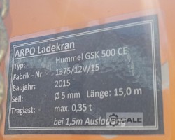 Maschine: GEWA ARPO HUMMEL GSK500 LKW Ladefläche mit Werkstatt und Ladekran Arpo GSK