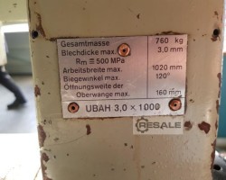 Maschine: UBAH 3 x 1000 Schwenkbiegemaschinen