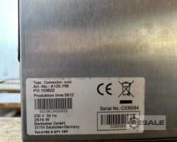 Maschine: BARTSHER A120 Umluftofen