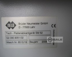 Maschine: NELA G2.090.9051/02 TISCH-PLATTENABKANTGERÄT FÜR SM 52