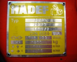 Maschine: HADEF 30 / 85 E Elektrokettenzug
