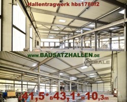 Maschine: JOHANN THAL STAHLHALLEN  Stahlhallentragwerk L 41,5 x B 43,1 x H 10,3 m