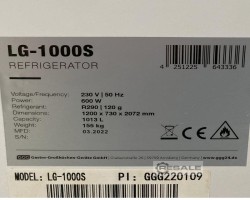 Maschine: LG 1000S  Gewerbekühlschrank