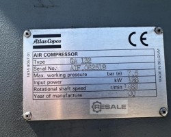 Maschine: ATLAS COPCO GA 132 Schraubenkompressor