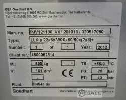 Maschine: GOEDHART LLK.p 22x6x3900x50/50x(2x8) Verdampfer