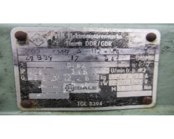 Maschine: VEM ZG3 MR A112 M4 Getriebemotor 315 U/min 5,5 kW