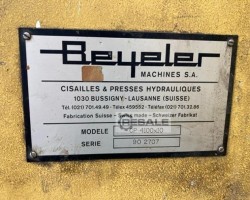Maschine: BEYELER CP 4100x10 Blechscheren