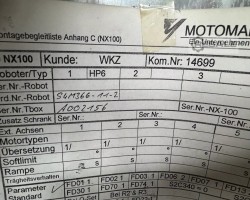 Maschine: YASKAWA MOTOMAN HP6 NX100 Industrieroboter