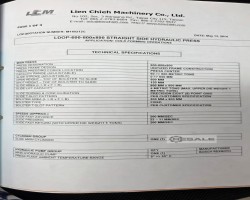 Maschine: LCM 600T Hydraulische Pressen