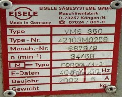 Maschine: BEHRINGER-EISELE VMS 350 Kreissägen