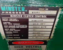 Maschine: MINSTER Clutch Control + decoiler Hydraulische Pressen