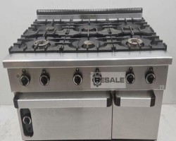 Maschine: EKU C9F-6GS Flammen-Erdgasherd mit Großraum-Gasbackofen