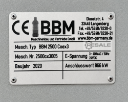 Maschine: BBM MASCHINENBAU BBM 2500 CoEx3 Blasformmaschinen