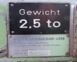 Maschine: COLLET UND ENGELHARDT BUV 1000 Radialbohrmaschinen