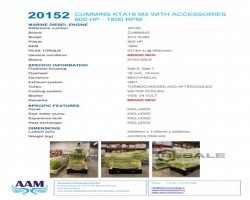 Maschine: CUMMINS KTA 19 M3 600 HP / 1800 RPM Motoren