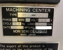 Maschine: MORI SEIKI MV 40 B CNC Bearbeitungszentren