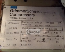 Maschine: GRIMMERSCHMIDT 80 PSIG 30 CFM 6600 RPM Kompressor